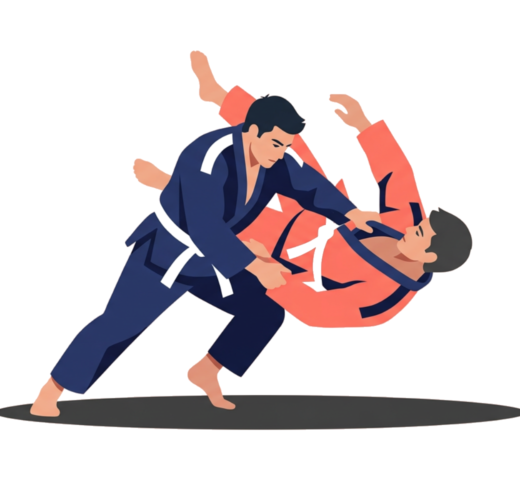 Judo throwing technique illustration